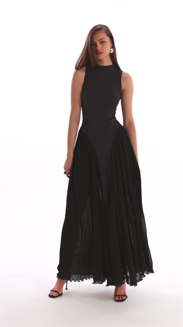 Elegant mock neck maxi dress, Parisienne